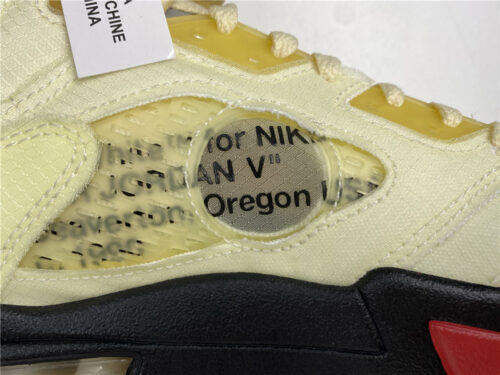 Alternative view of OFF-WHITE x Air Jordan 5 “Sail”